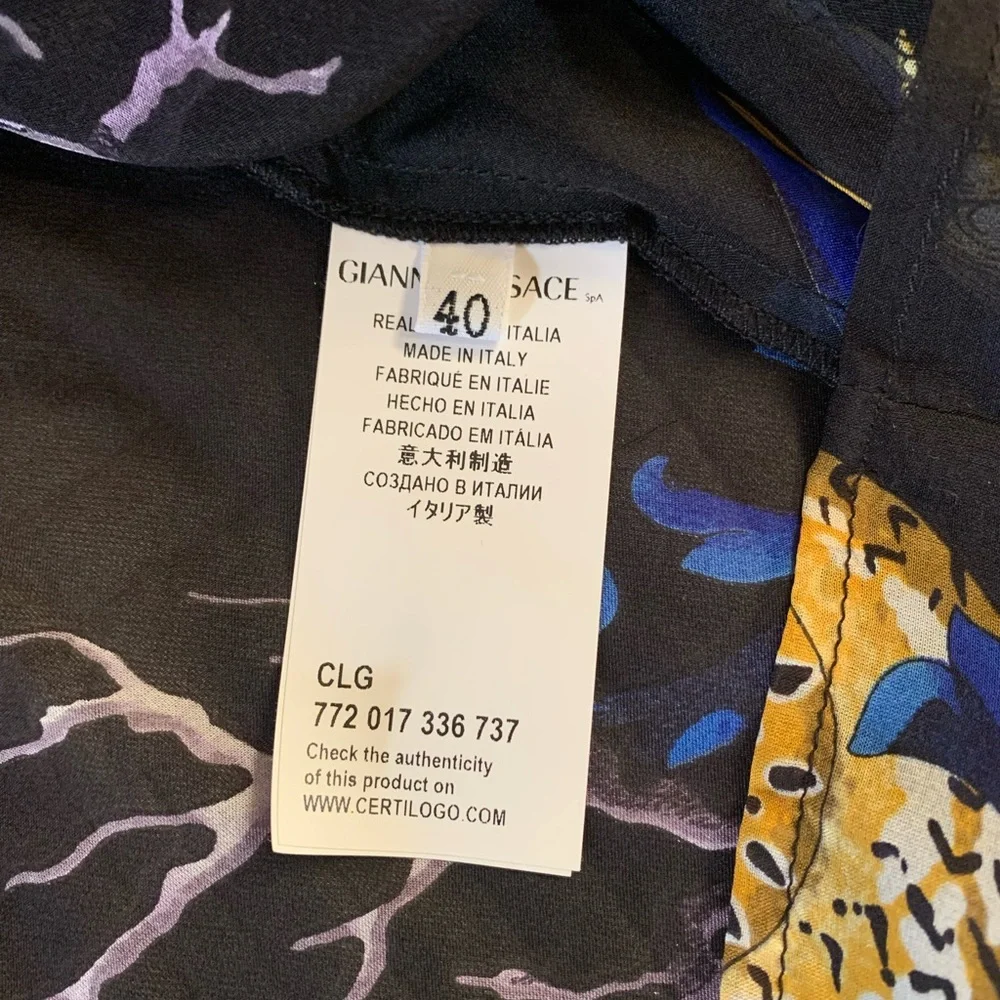Gianni Versace silk off the shoulder see through top size 40 ( size 4 ) - Picture 8 of 10